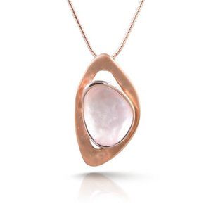 Ivory and Rose Gold Tone Necklace, Amanda Blu